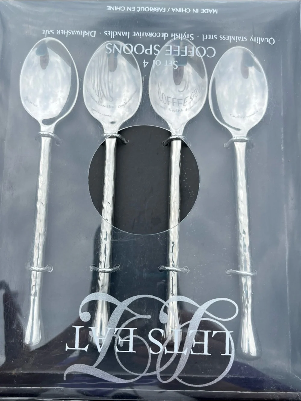Let's Eat Quality Stainless Steel Coffee Spoons Set of Four New